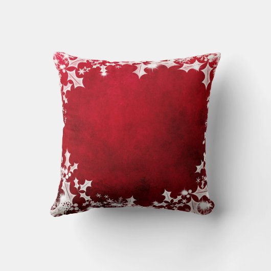 Roze en witte holly-kussen kussen (Achterkant)