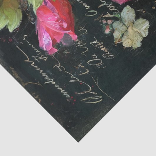 Roze en witte Hollyhock Decoupage Tissuepapier (Detail)