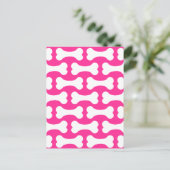 Roze en witte hond botten aangepaste briefkaart (Staand voorkant)