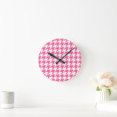 Roze en witte hond ronde klok (Huis)