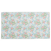  roze en witte hond Rozen op Sky Blue Kussensloop (Voorkant-Rechts)