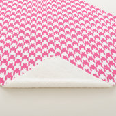 Roze en witte hond sherpa deken (3/4)