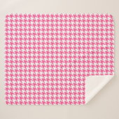 Roze en witte hond sherpa deken (Voorkant (horizontaal))