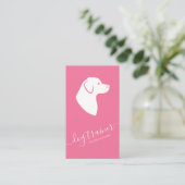 Roze en witte hond Silhouette Modern Dog Trainer Visitekaartje (Staand voorkant)