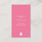 Roze en witte hond Silhouette Modern Dog Trainer Visitekaartje (Achterkant)
