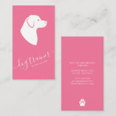 Roze en witte hond Silhouette Modern Dog Trainer Visitekaartje (Voorkant / Achterkant)