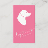 Roze en witte hond Silhouette Modern Dog Trainer Visitekaartje (Voorkant)