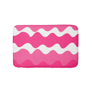 Roze en witte horizontale golven patroon badmat