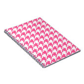 Roze en witte Houndstooth-check Notitieboek (Rechterzijde)