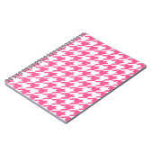 Roze en witte Houndstooth-check Notitieboek (Linkerzijde)
