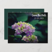 Roze en Witte Hydrangea Bloem Bewaar de Datum Feestdagenkaart (Voorkant / Achterkant)