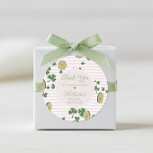 Roze en witte Ierse Baby Meisje Dank u gunst Ronde Sticker