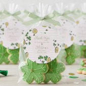 Roze en witte Ierse Baby Meisje Dank u gunst Ronde Sticker