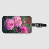 Roze en Witte Initialen van Dahlia Bagagelabel (Voorkant (horizontaal))