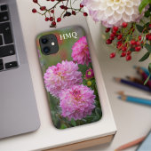 Roze en Witte Initialen van Dahlia Case-Mate iPhone Case
