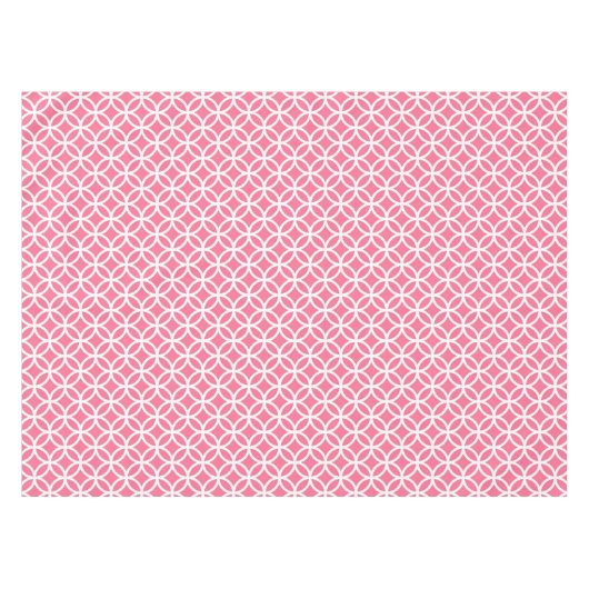 Roze en witte interlinking Circles Tablecloth Tafelkleed (Voorkant (Horizontaal))