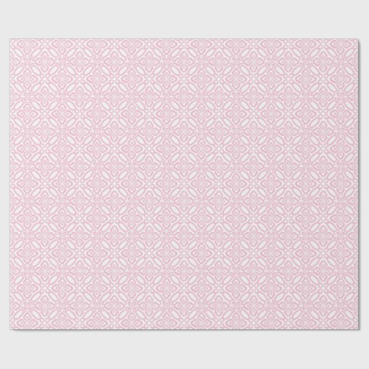 Roze en witte  Italiaans Tegel patroon Cadeaupapier (Vlak)