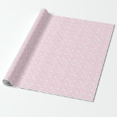 Roze en witte  Italiaans Tegel patroon Cadeaupapier (Uitgerold)