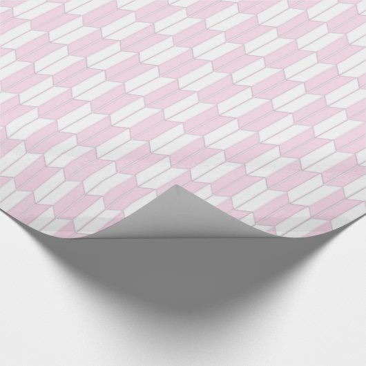 Roze en witte Japanse yagasuri Pattern Gift Wrap Cadeaupapier (Hoek)