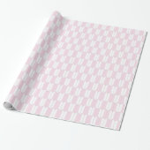 Roze en witte Japanse yagasuri Pattern Gift Wrap Cadeaupapier (Uitgerold)