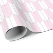 Roze en witte Japanse yagasuri Pattern Gift Wrap Cadeaupapier (Rol Hoek)