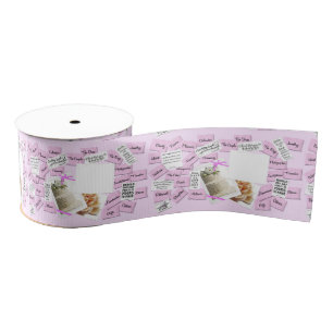 Roze en witte Jubileum Grosgrain Lint