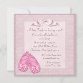 Roze en witte jurk Baby shower Kaart (Achterkant)