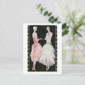 Roze en witte jurken uit de jaren 20 briefkaart (Staand voorkant)
