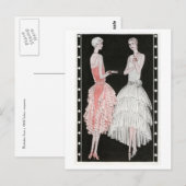 Roze en witte jurken uit de jaren 20 briefkaart (Voorkant / Achterkant)