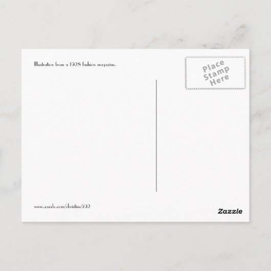 Roze en witte jurken uit de jaren 20 briefkaart (Achterkant)