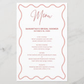 Roze en witte kaart met het menu Rand van de Wavy  (Voorkant)