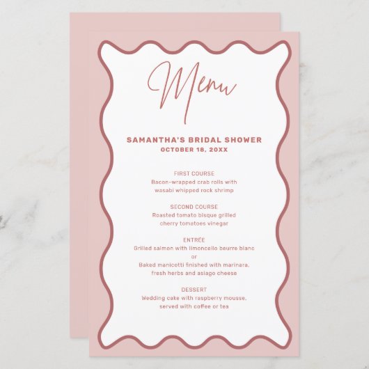 Roze en witte kaart van de Rand van de Wavy (Voorkant / Achterkant)