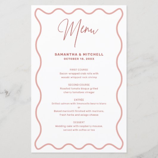 Roze en witte kaart van de Rand van de Wavy (Voorkant)