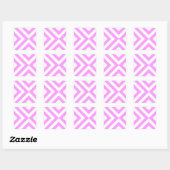Roze en witte kaas vierkante sticker (Vel)