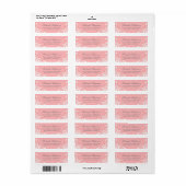 Roze en Witte Kant Bruiloft Etiket (Full Sheet)