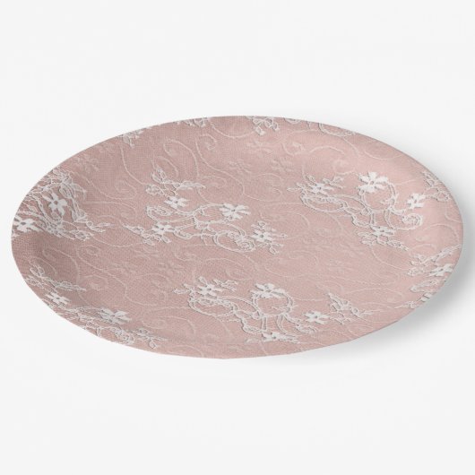 Roze en witte kant Shabby Chic Paper Bord (Gekanteld)