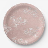 Roze en witte kant Shabby Chic Paper Bord (Voorkant)