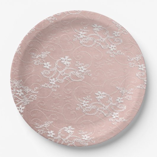 Roze en witte kant Shabby Chic Paper Bord (Voorkant)