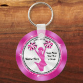 Roze en witte kapper-kronnen of uw KLEUREN Sleutelhanger (Voorkant)