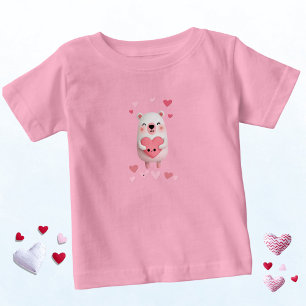 Roze en Witte Kawaii Ijsbeer met Harten