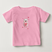 Roze en Witte Kawaii Ijsbeer met Harten (Voorkant)