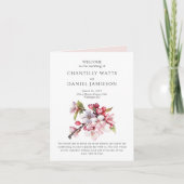 Roze en Witte Kersebloesem Huwelijksprogramma (Voorkant)