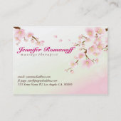 Roze en witte kersenbloesem natuurlijke spa visitekaartje (Achterkant)