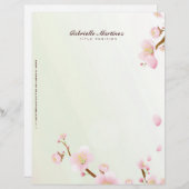 Roze en witte kersenbloesem ontwerp briefhoofd sjabloon (Voorkant / Achterkant)