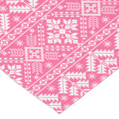 Roze en witte kerst Fair Isle Patroon Korte Tafelloper (Hoek)
