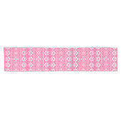 Roze en witte kerst Fair Isle Patroon Korte Tafelloper (Horizontaal)