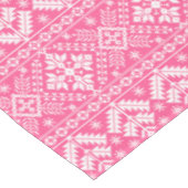 Roze en witte kerst Fair Isle Patroon Tafelkleed (Gekanteld)