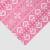 Roze en witte kerst Fair Isle Patroon Tissuepapier (Detail)