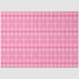 Roze en witte kerst Fair Isle Patroon Tissuepapier