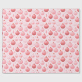 Roze en Witte Kerst Ornamente Kerst Cadeaupapier (Vlak)